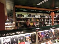 Nikon Coolpix 106  Nikki in her element: a book store
